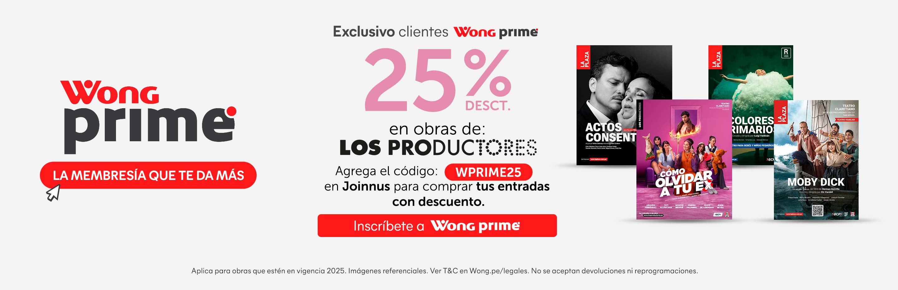 Wong Prime te lleva al teatro: 25% de desct. en obras de Los productores