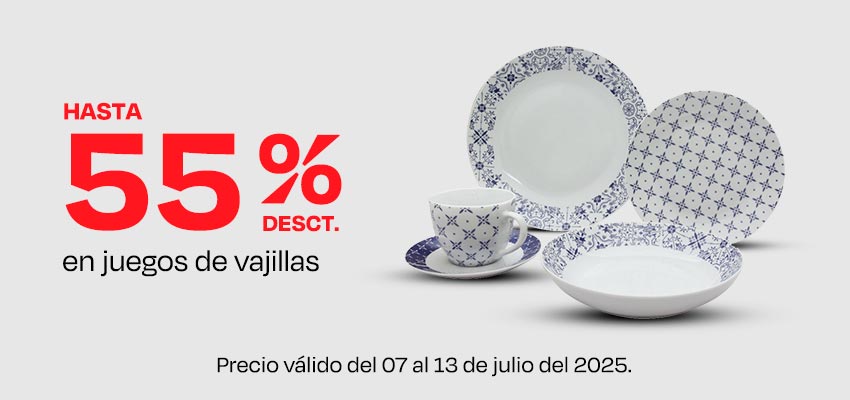 Hasta 55% de Desct. En Juegos de Vajillas