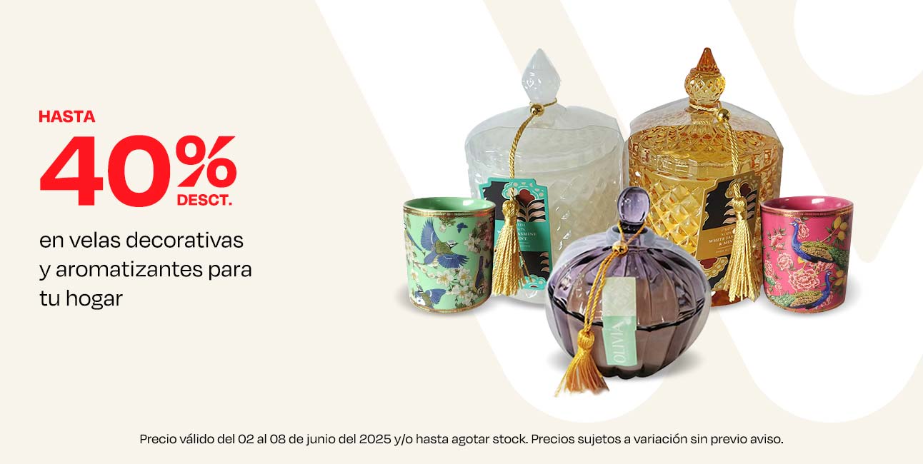 Hasta 40% de Desct. En Velas Decorativas y Aromatizantes para tu Hogar