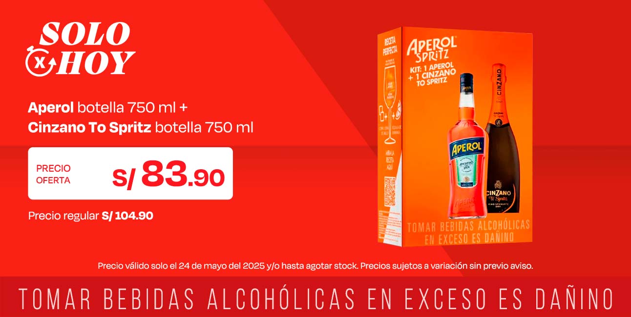 Aperol Botella 750ml + Cinzano To Spritz Botella 750ml