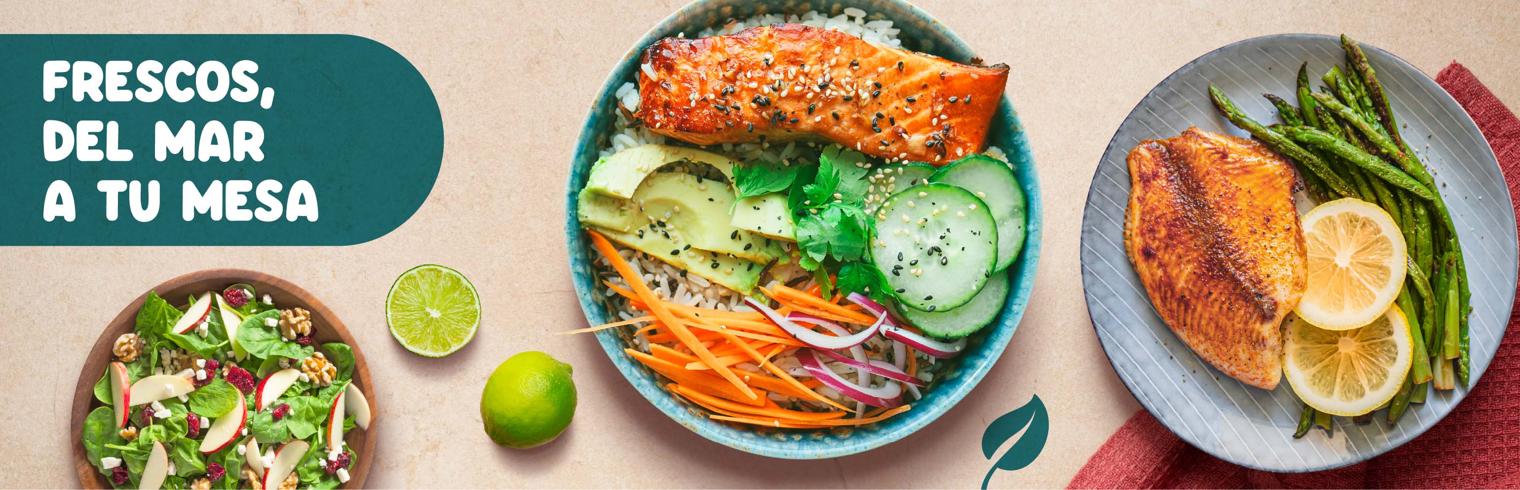 Producto precio + CLAIM: LA MEJOR VARIEDAD Y FRESCURA DE PESCADOS 