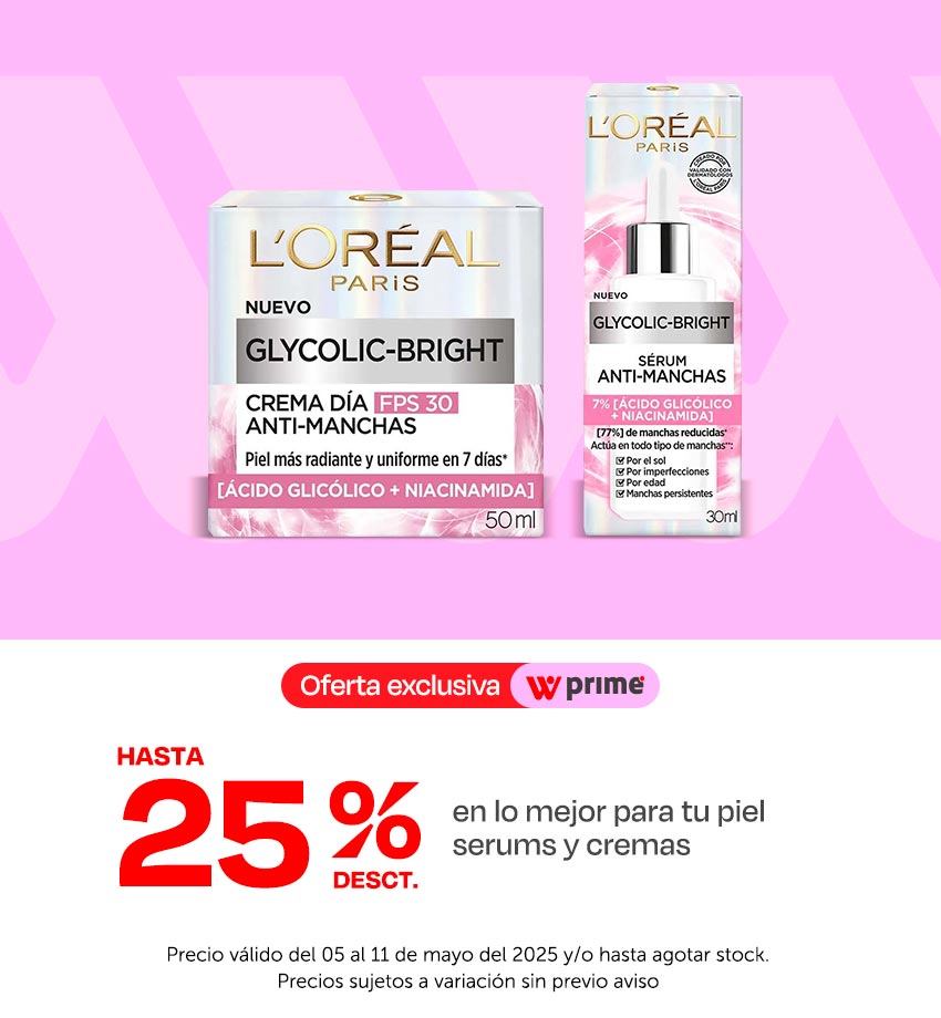 Hasta 25% de desct. en lo mejor para tu piel serums y cremas