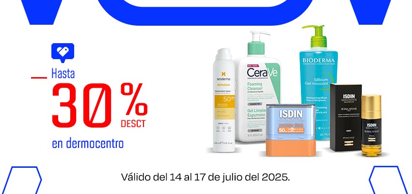 Hasta 30% desct en Dermocentro